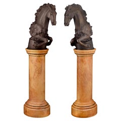 Coppia di cavalli in bronzo attribuiti a Jean-Baptiste Tuby