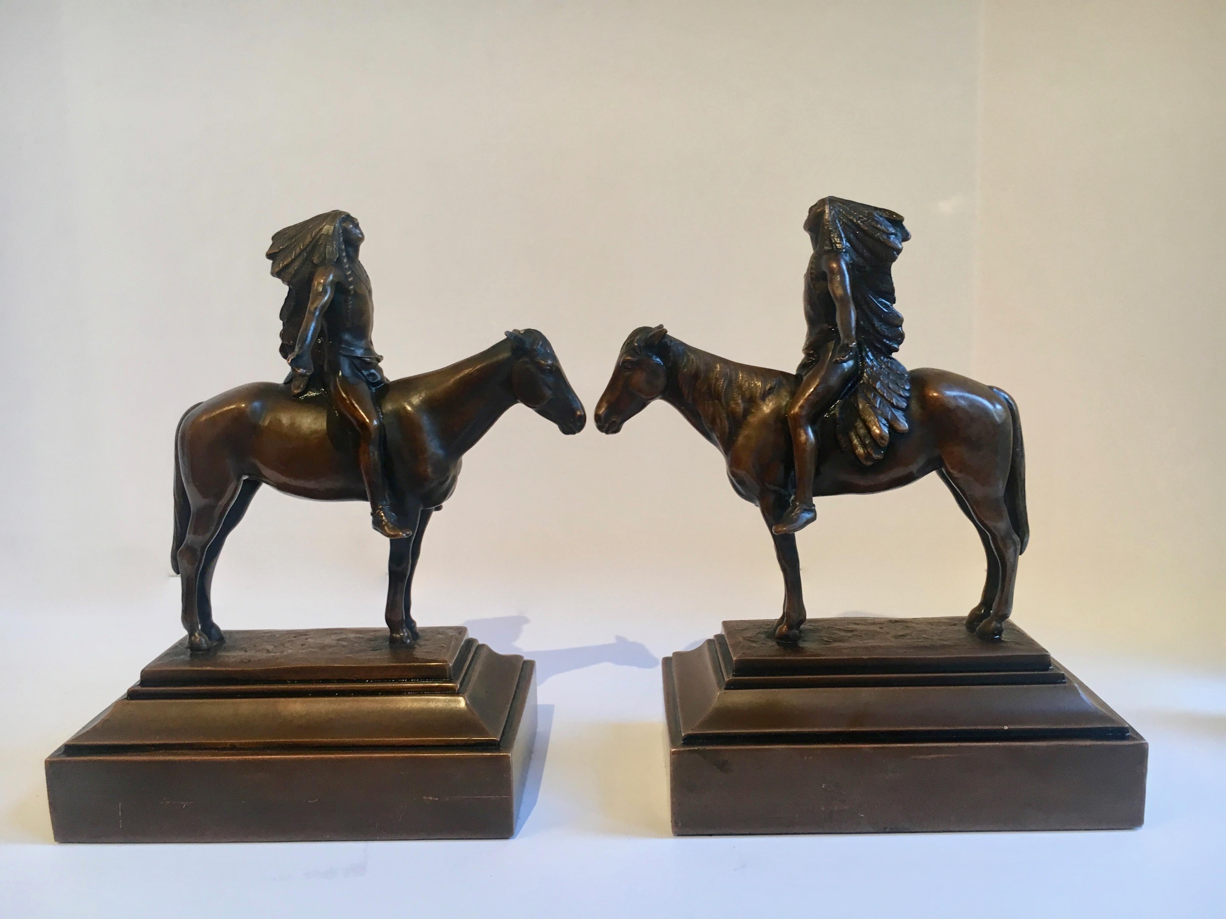 20th Century Pair of Bronze Indian 