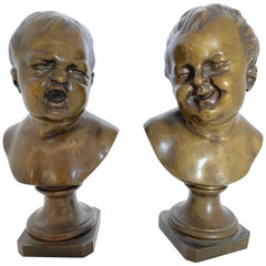 Used Pair of Bronze Infants, French, 19th Century