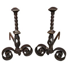 Coppia di Androni in bronzo intarsiati di artigianato artistico