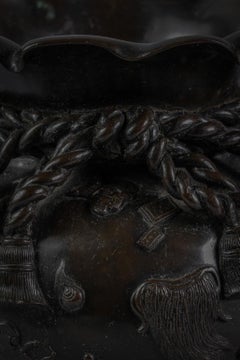 Pair of Bronze Japanese Figural Cachepots, circa 1880