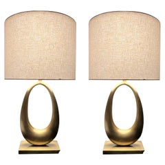 Paar Bronze-Schmuck-Tischlampen aus antikem Gold von Elan Atelier 'Preorder'