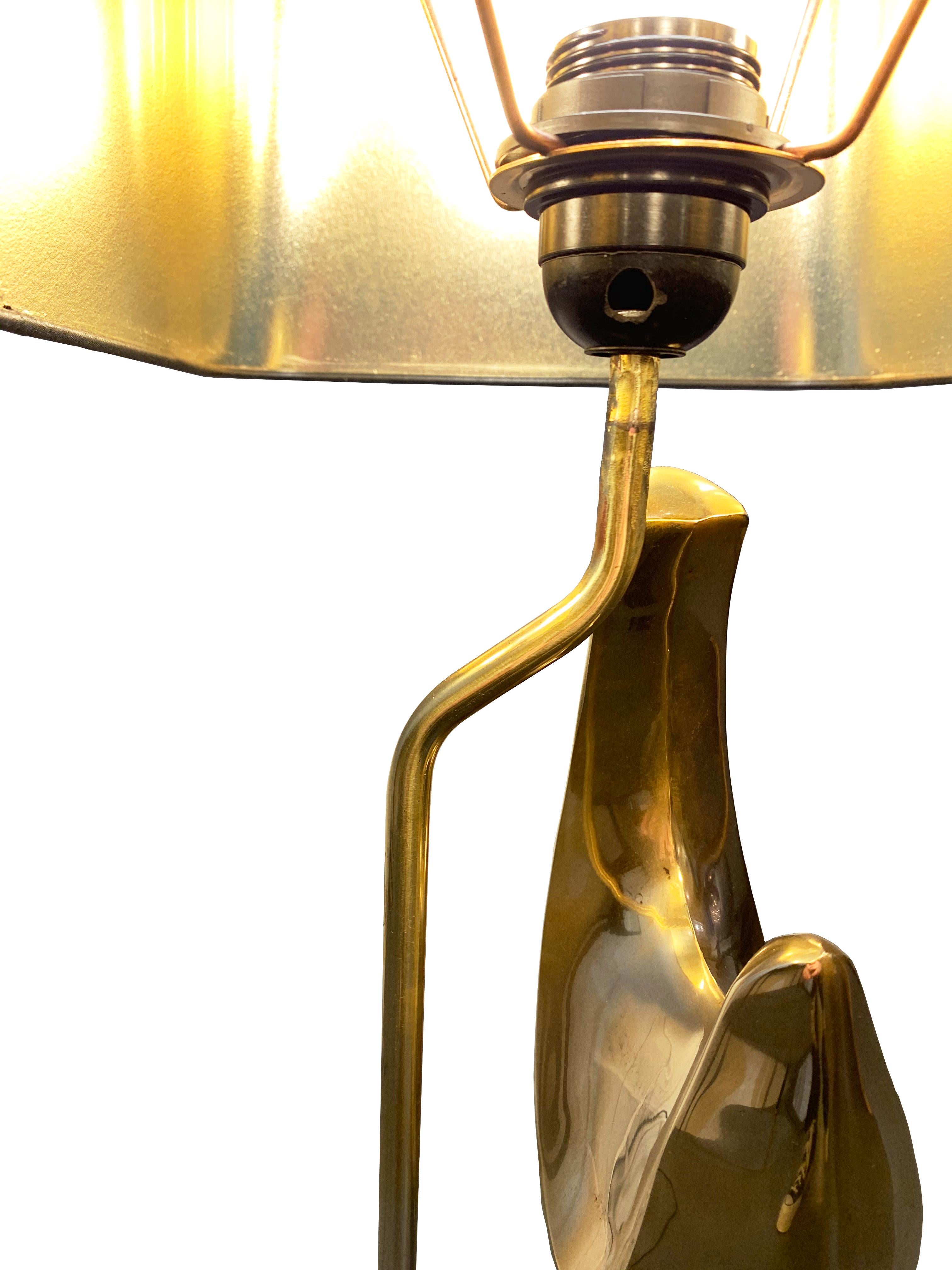 Pair of Bronze Lamps by Alain Chervet, 1970 For Sale 1