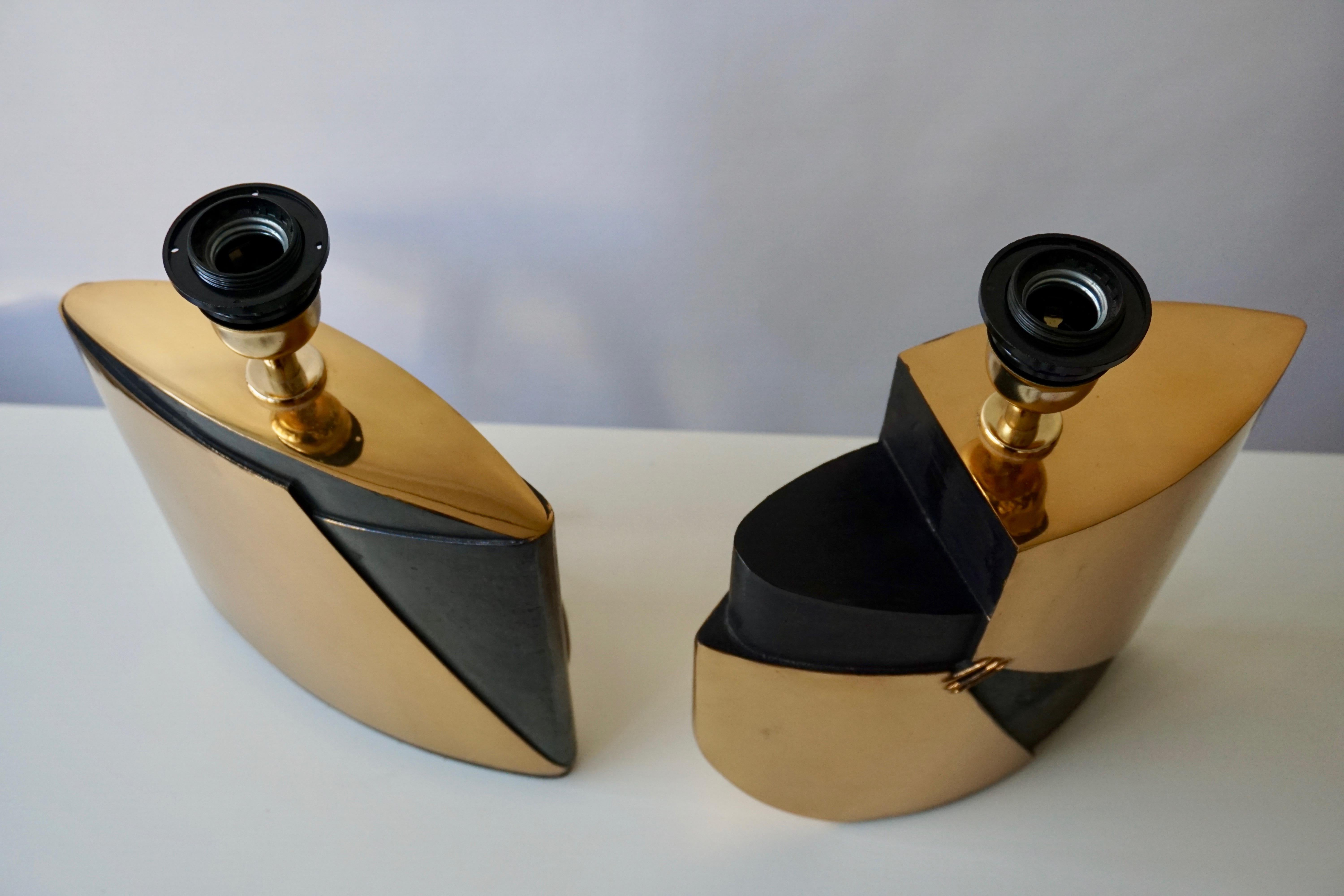 Pair of Bronze Lamps by Esa Fedrigolli 4