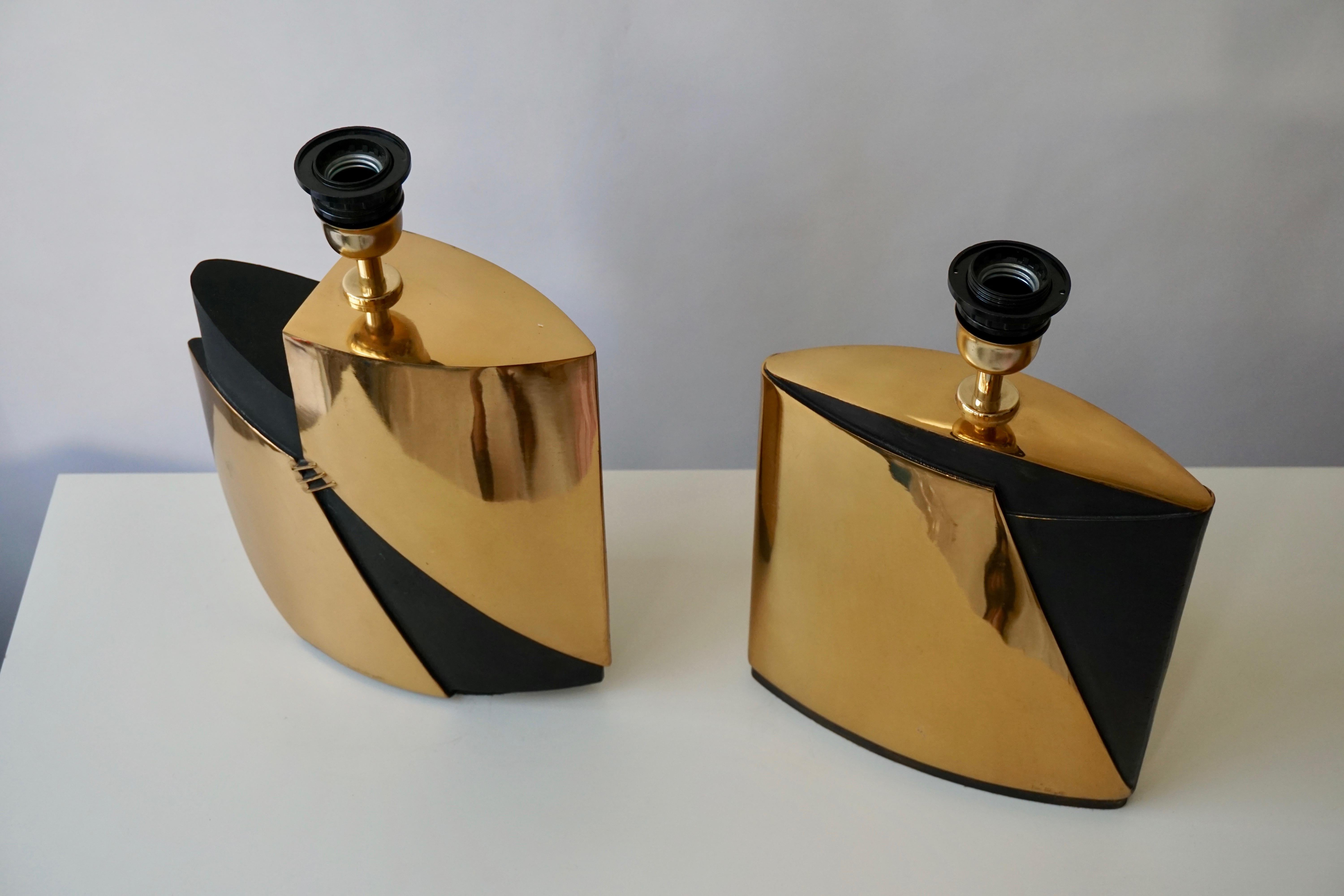 20th Century Pair of Bronze Lamps by Esa Fedrigolli