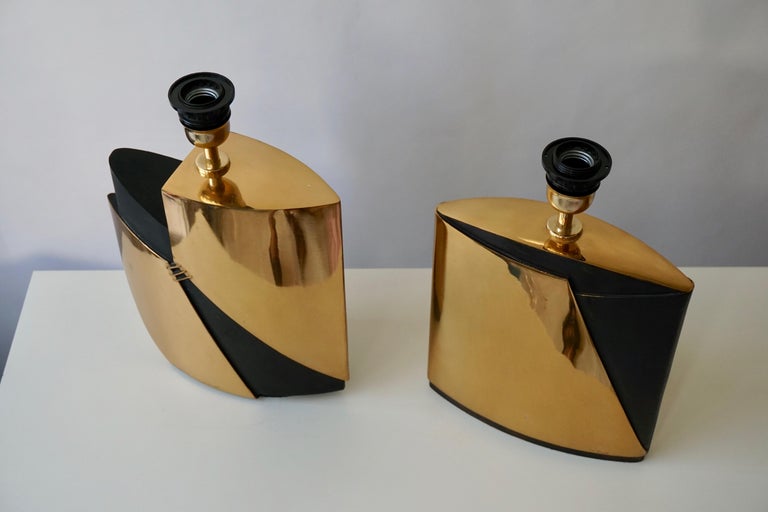20th Century Pair of Bronze Lamps by Esa Fedrigolli For Sale
