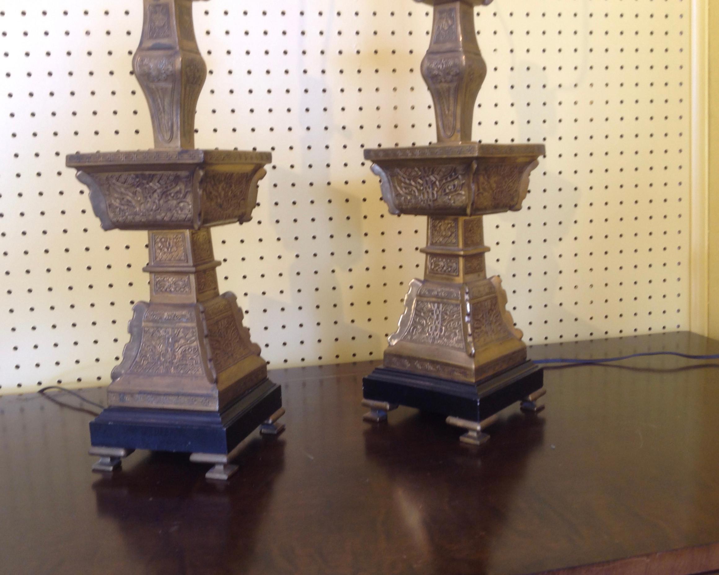 Pair of Bronze Lamps by Frederick Cooper 6