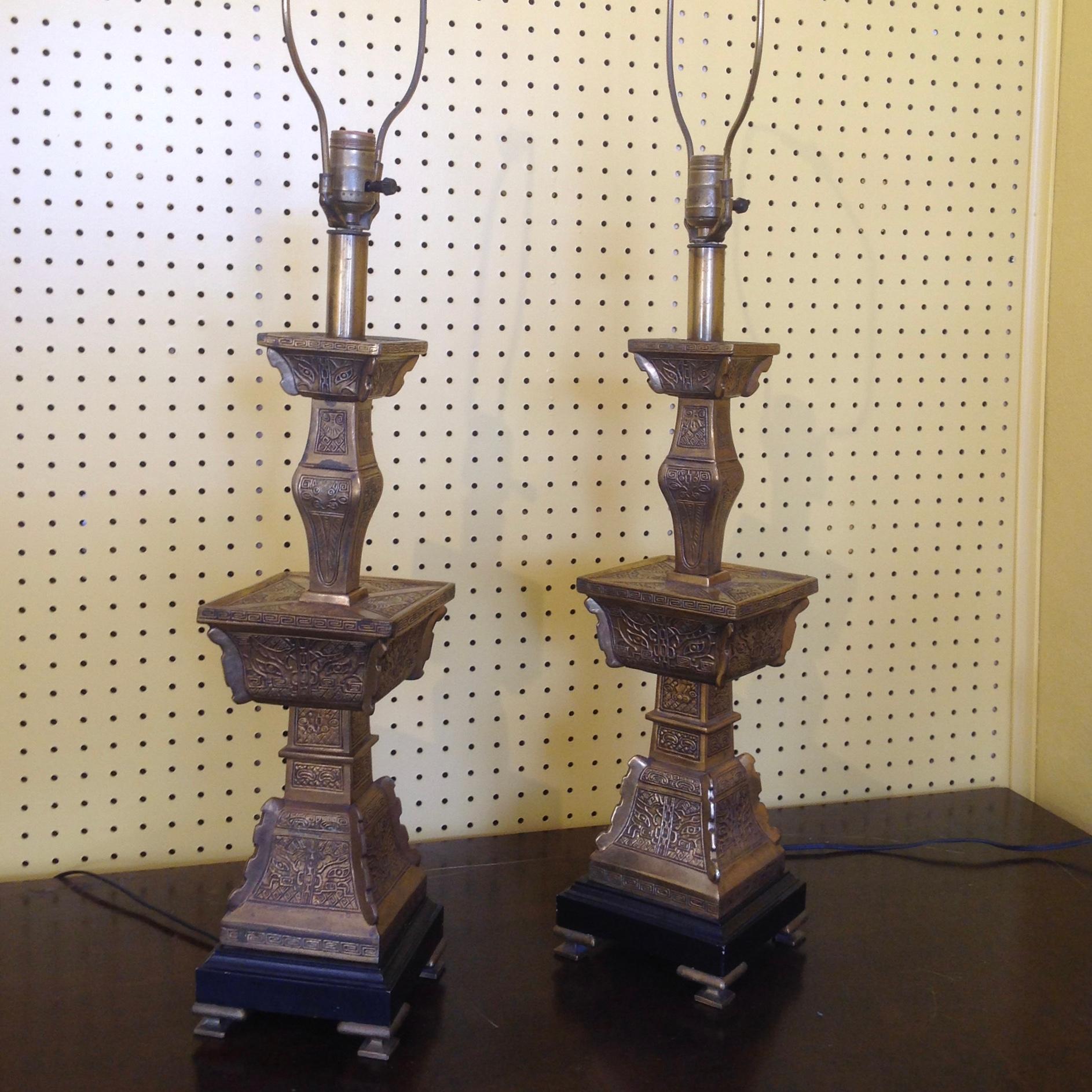 Pair of Bronze Lamps by Frederick Cooper 7