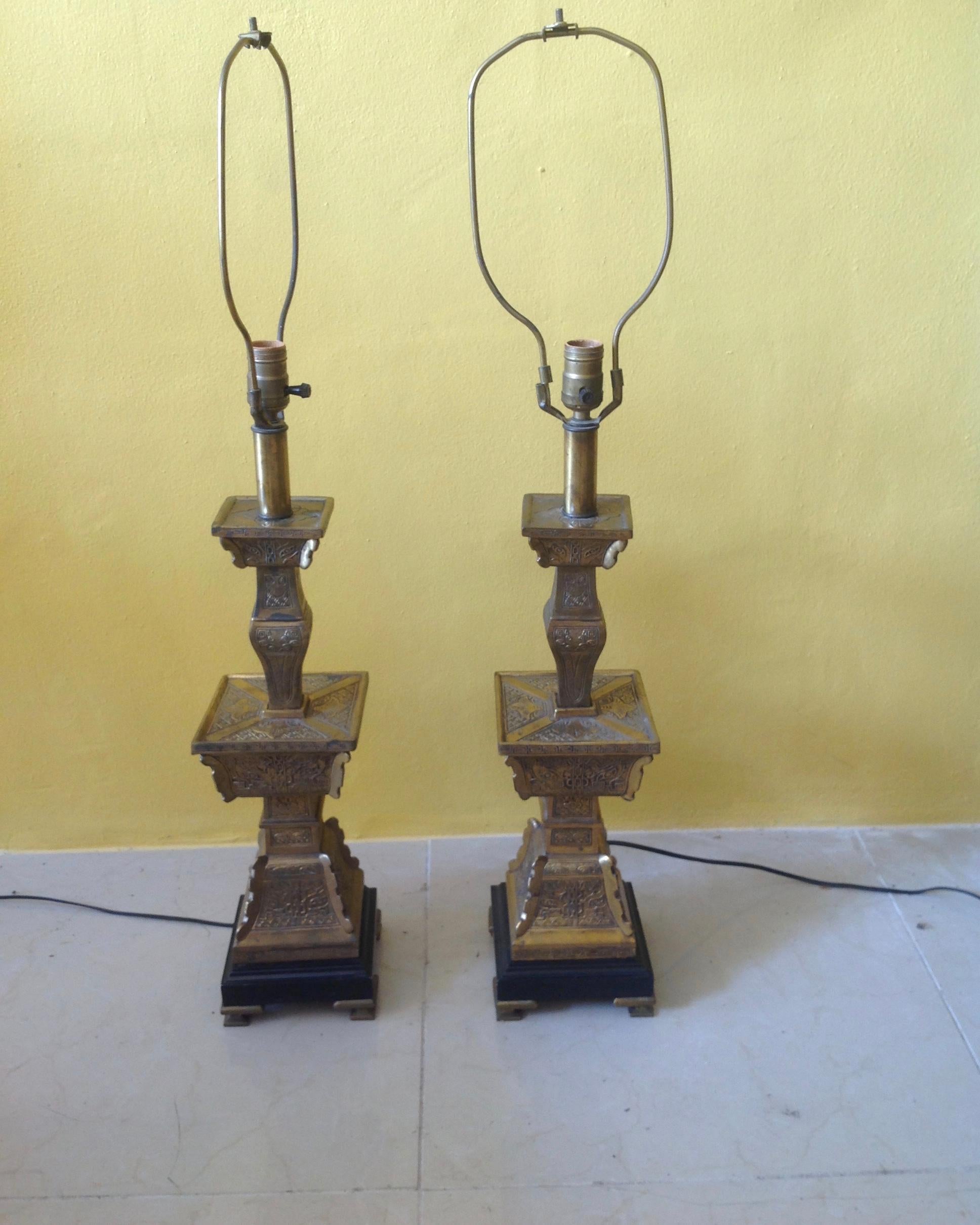 Pair of Bronze Lamps by Frederick Cooper 8