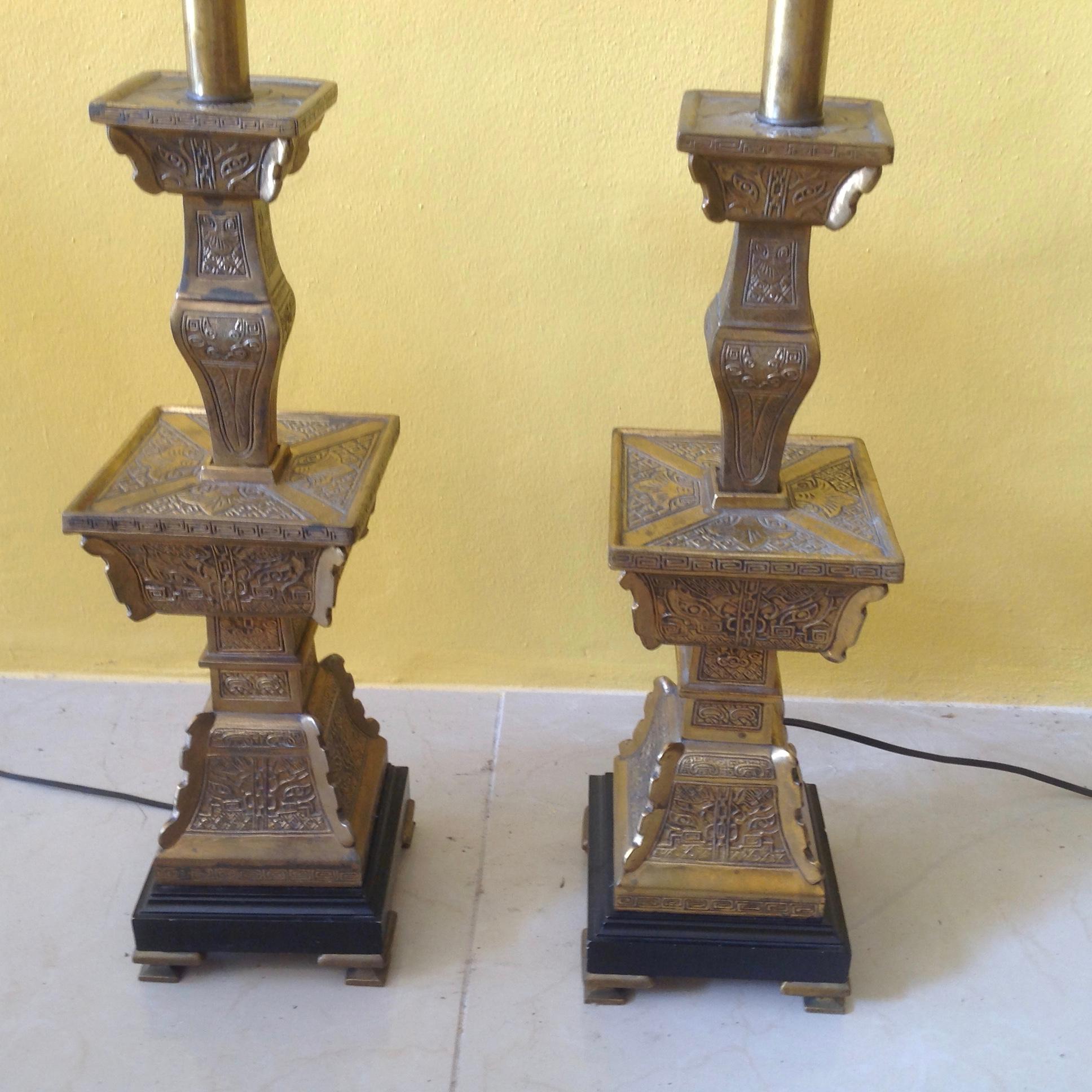 Pair of Bronze Lamps by Frederick Cooper 9
