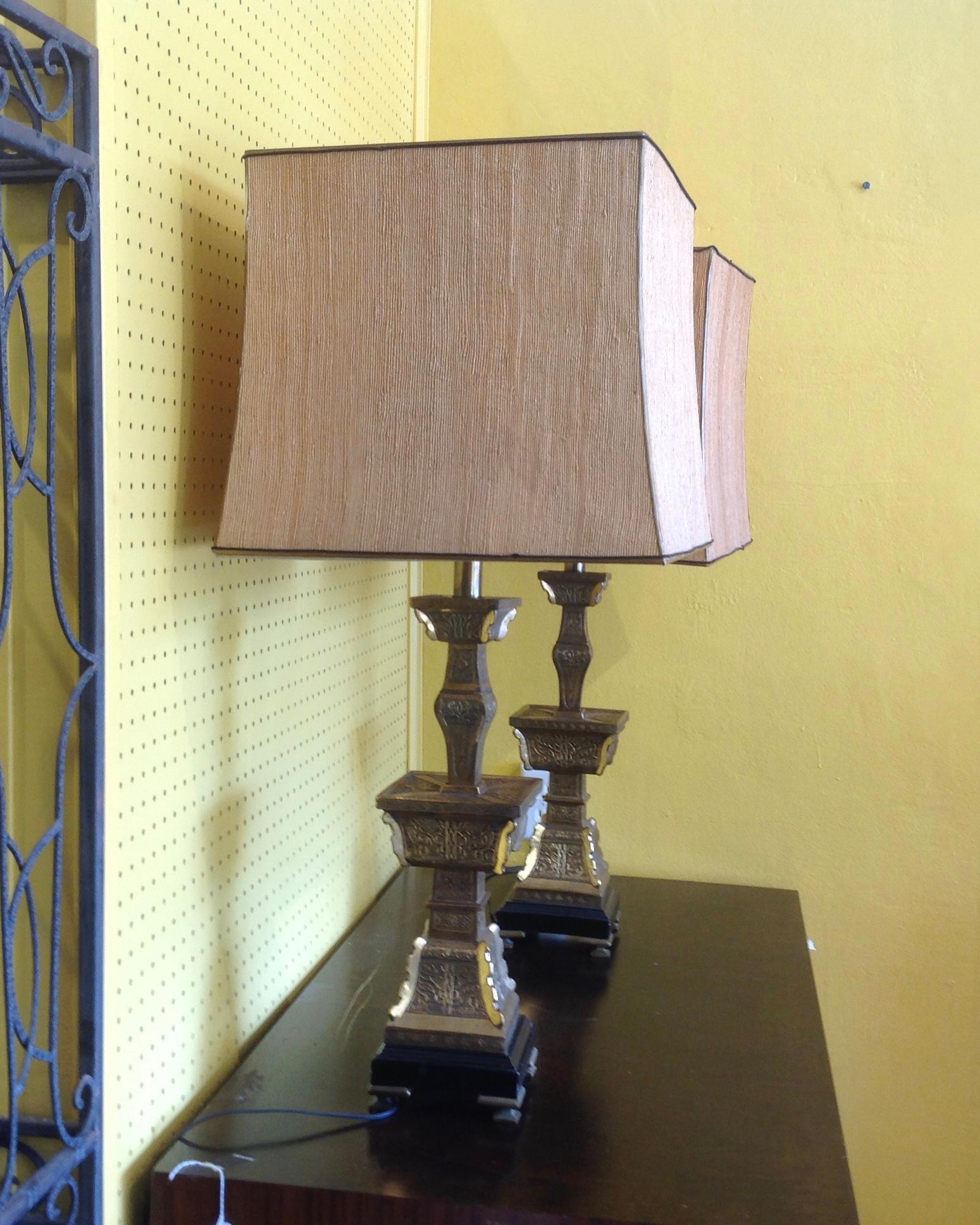 Pair of Bronze Lamps by Frederick Cooper In Good Condition In West Palm Beach, FL