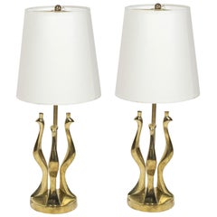 Pair of Bronze Lamps by Riccardo Scarpa