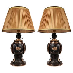Pair of Bronze Lamps, China, Circa 1890