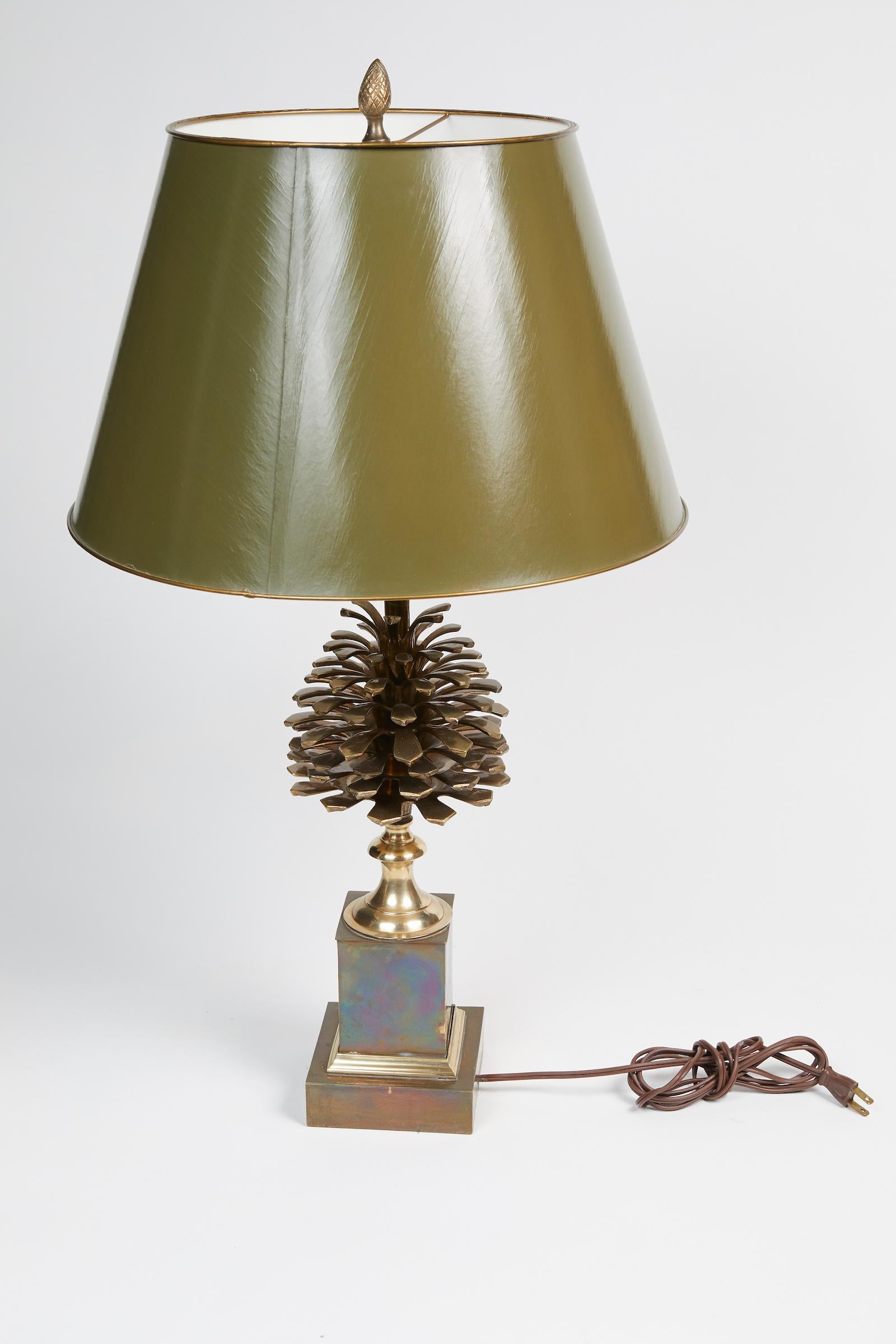 Late 20th Century Pair of Bronze Lamps 