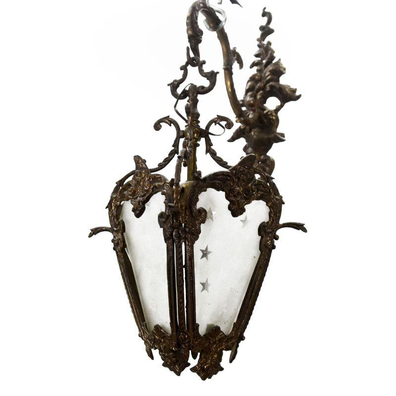 Pair of Bronze Lantern Sconces, Early 20th Century In Good Condition For Sale In Marseille, FR