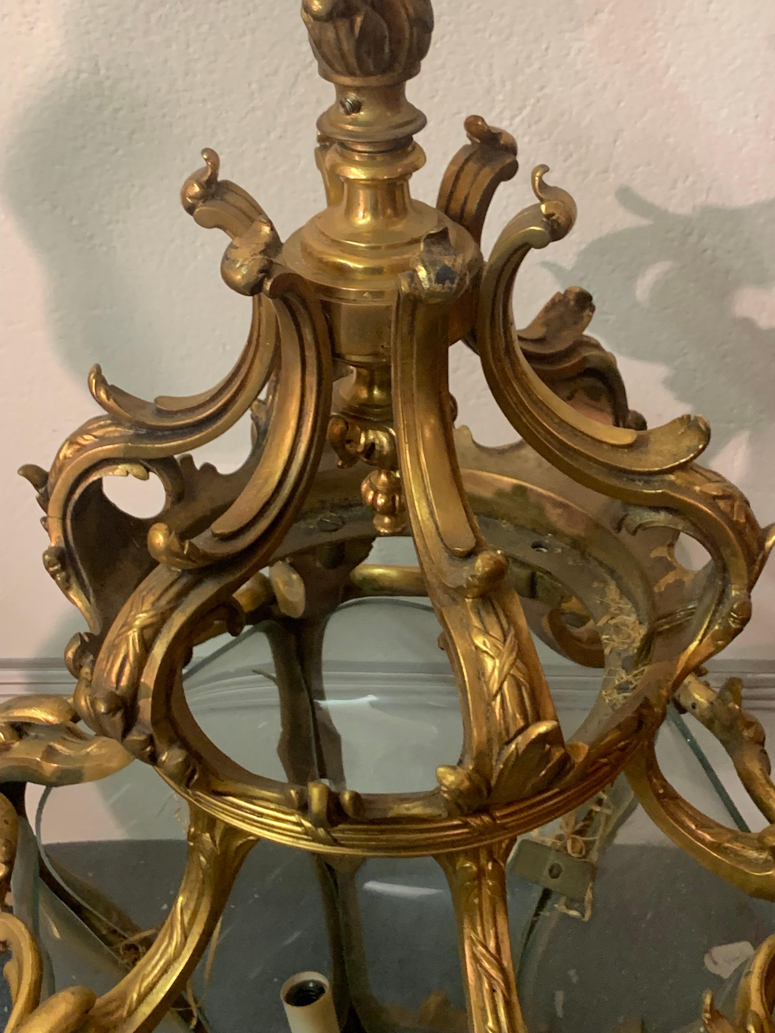 Louis XV Pair of bronze lanterns louis XV style For Sale