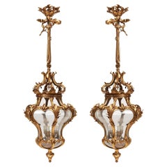 Pair of bronze lanterns louis XV style