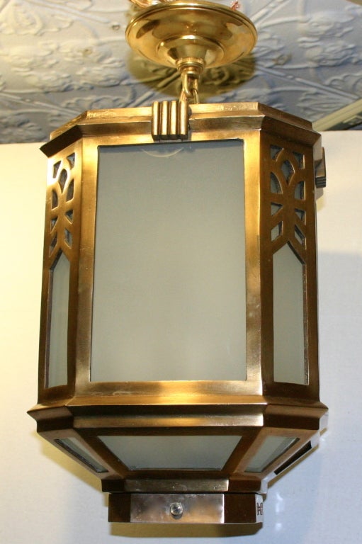 Italian Set of Square Neoclassic Bronze Lanterns, Sold Individually For Sale