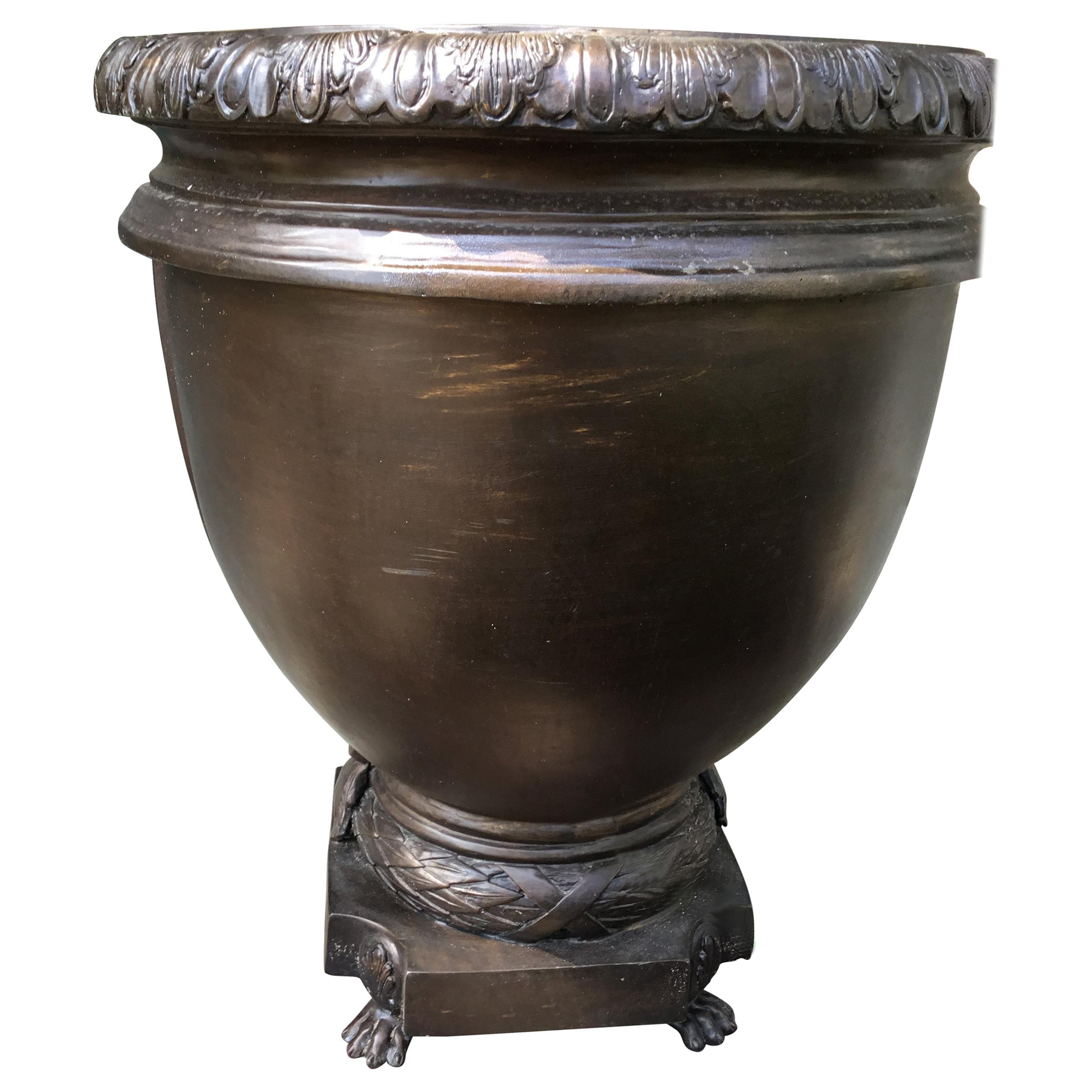 Pair of Bronze Large Scale Neoclassical Planters