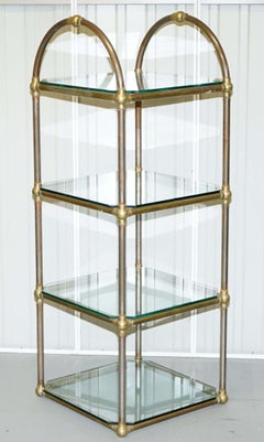 Pair of Bronze Liberty of London Etagere Retail Shop Display Racks Glass Shelves