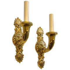 Pair of Bronze Lion's Head Sconces