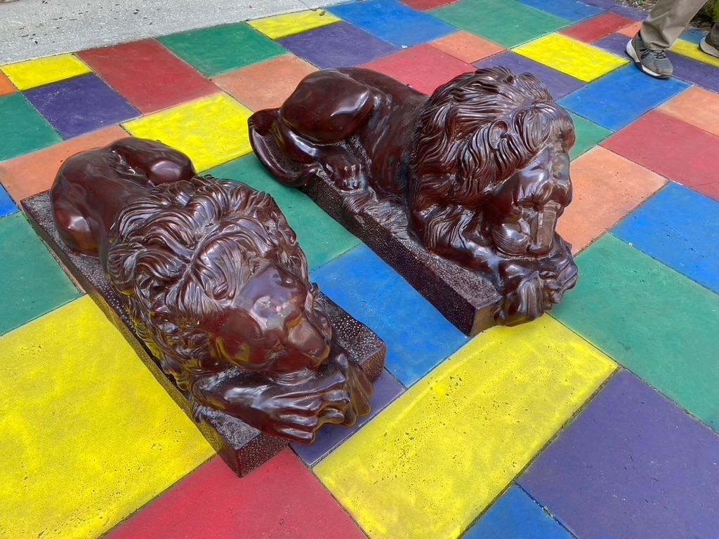 American Pair of Bronze LIONS Maitland Smith