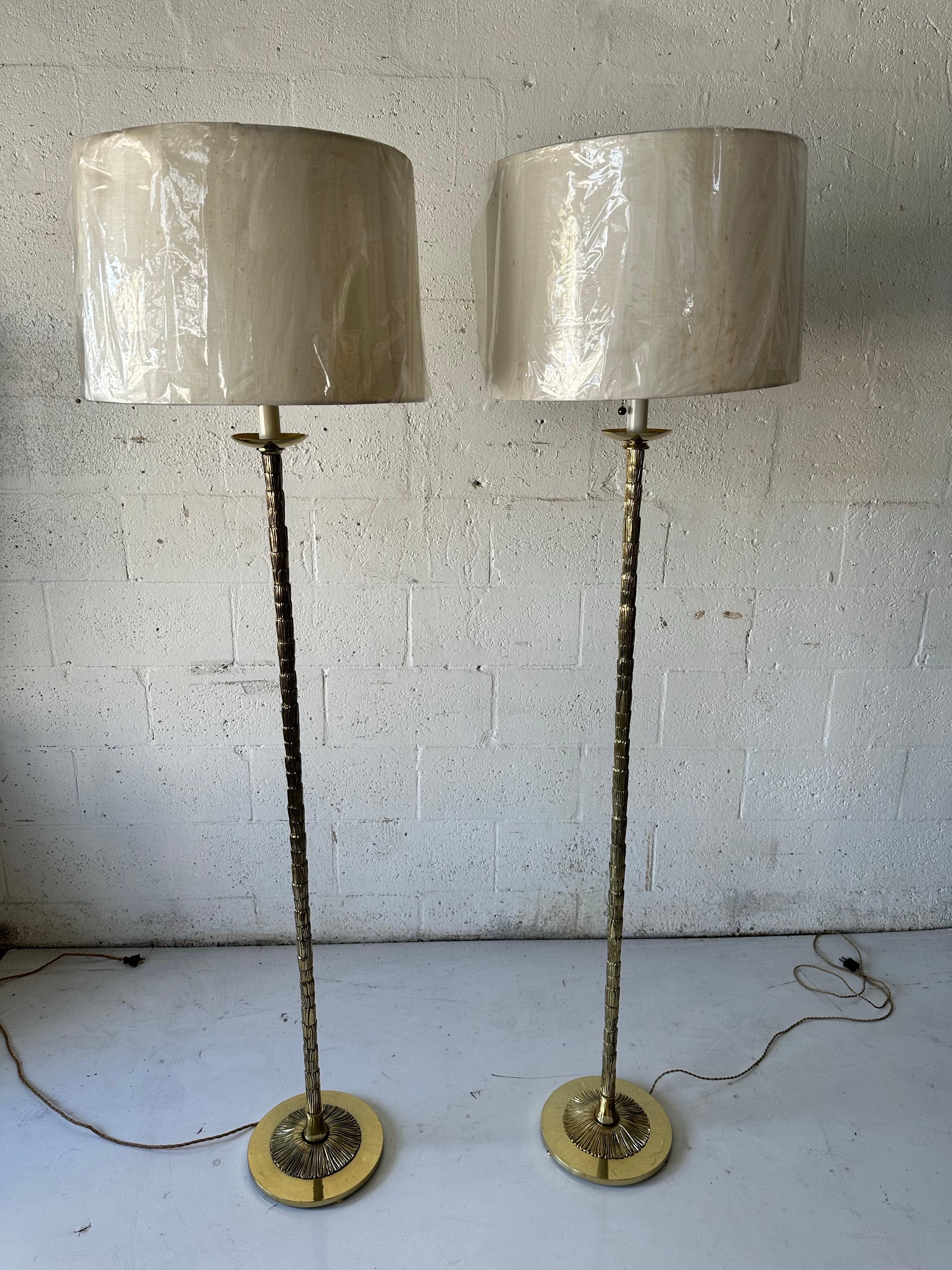 Pair Of Bronze Maison Bagues ‘Palm Tree’ Floor Lamp circa 1950’s For Sale 6