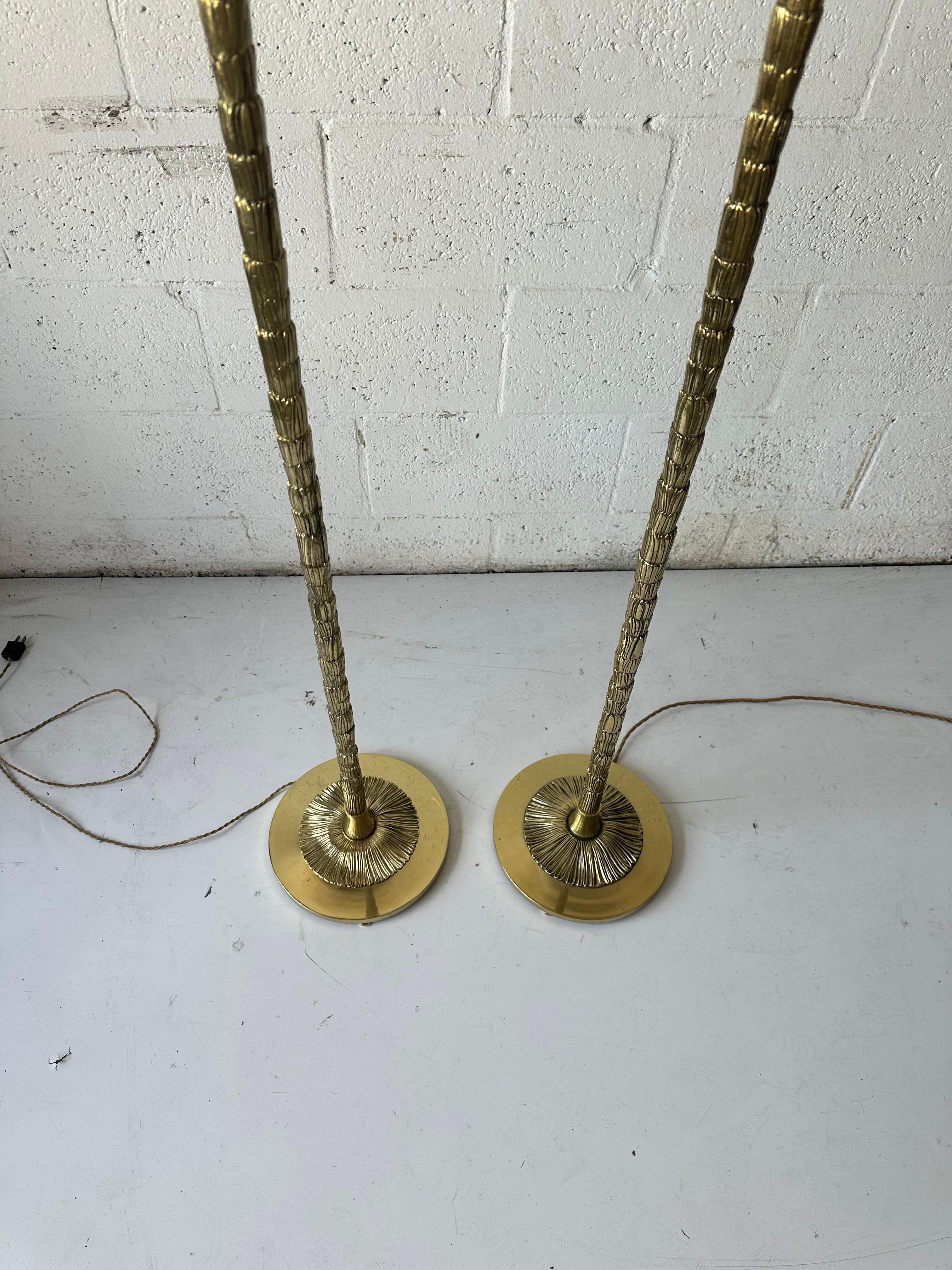 Pair Of Bronze Maison Bagues ‘Palm Tree’ Floor Lamp circa 1950’s For Sale 7
