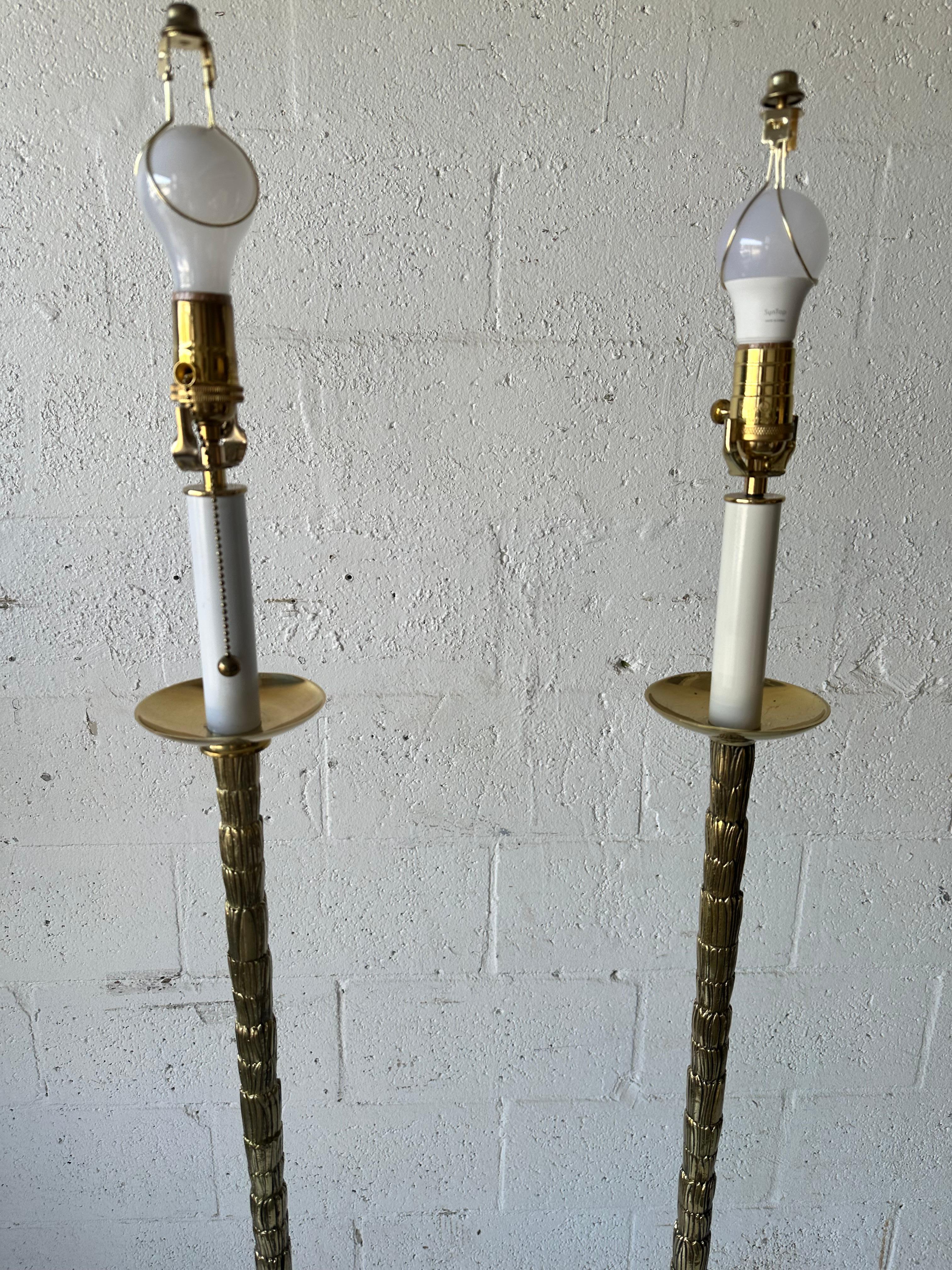 Pair Of Bronze Maison Bagues ‘Palm Tree’ Floor Lamp circa 1950’s For Sale 8