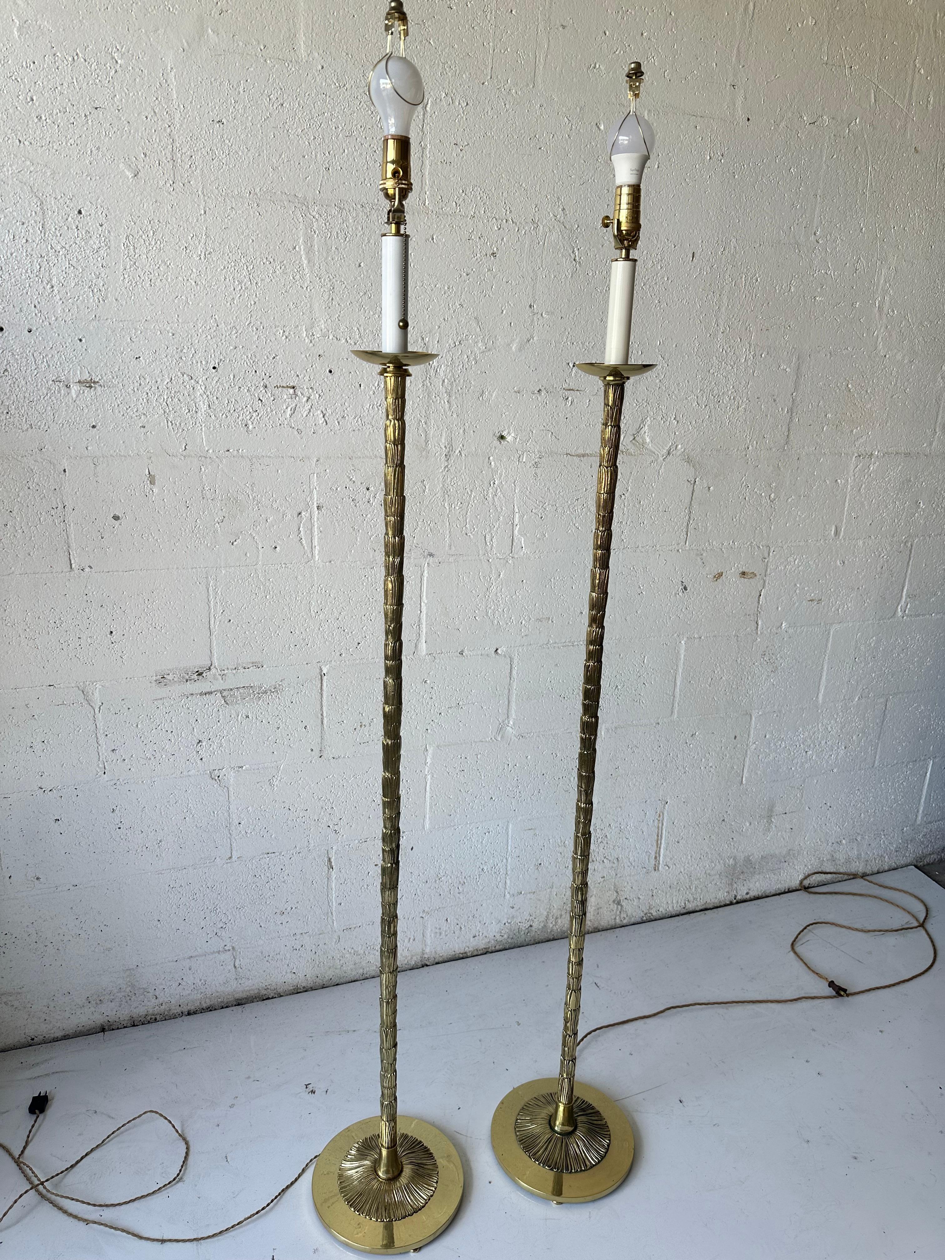 Pair Of Bronze Maison Bagues ‘Palm Tree’ Floor Lamp circa 1950’s For Sale 10
