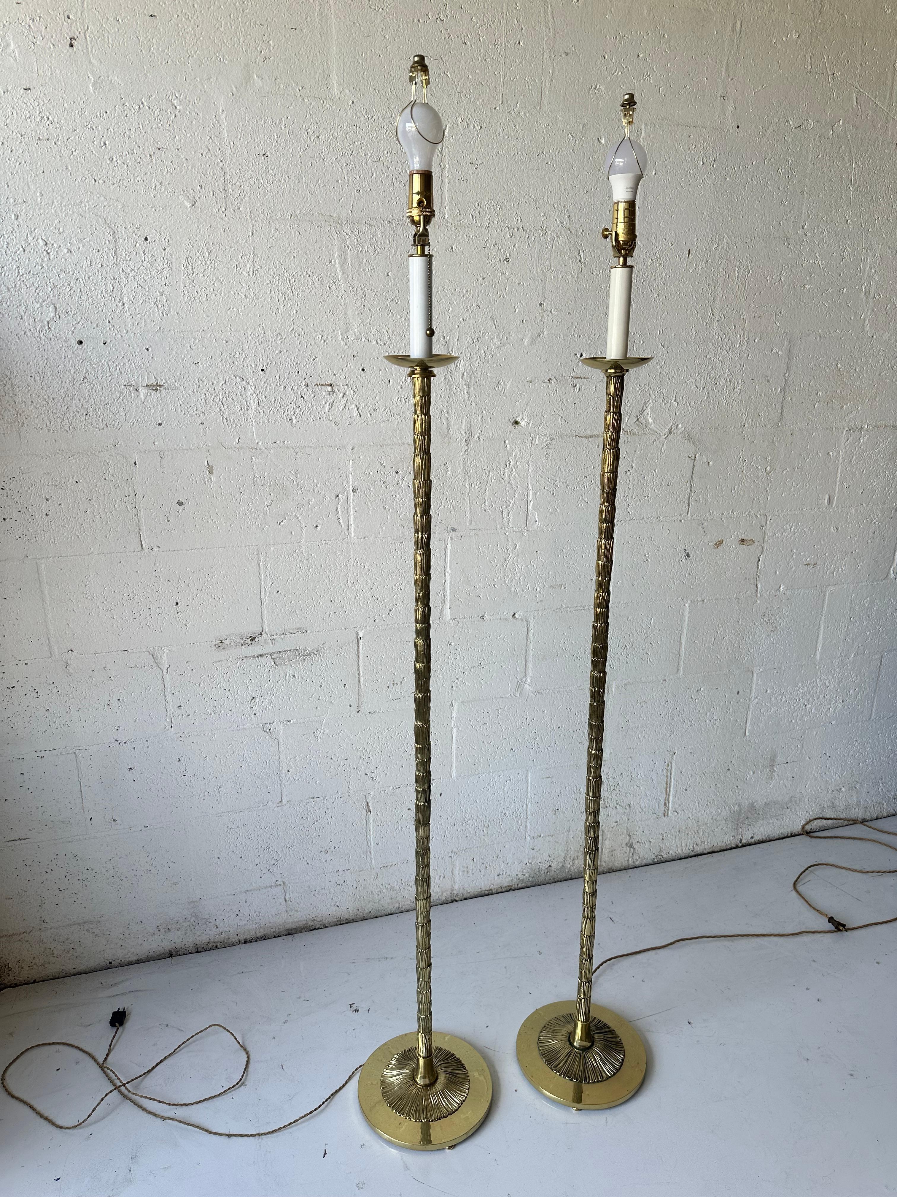 Pair Of Bronze Maison Bagues ‘Palm Tree’ Floor Lamp circa 1950’s For Sale 11