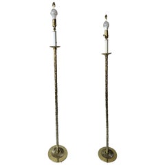 Pair Of Bronze ‘Palm Tree’ Floor Lamp circa 1950s, Maison Bagues