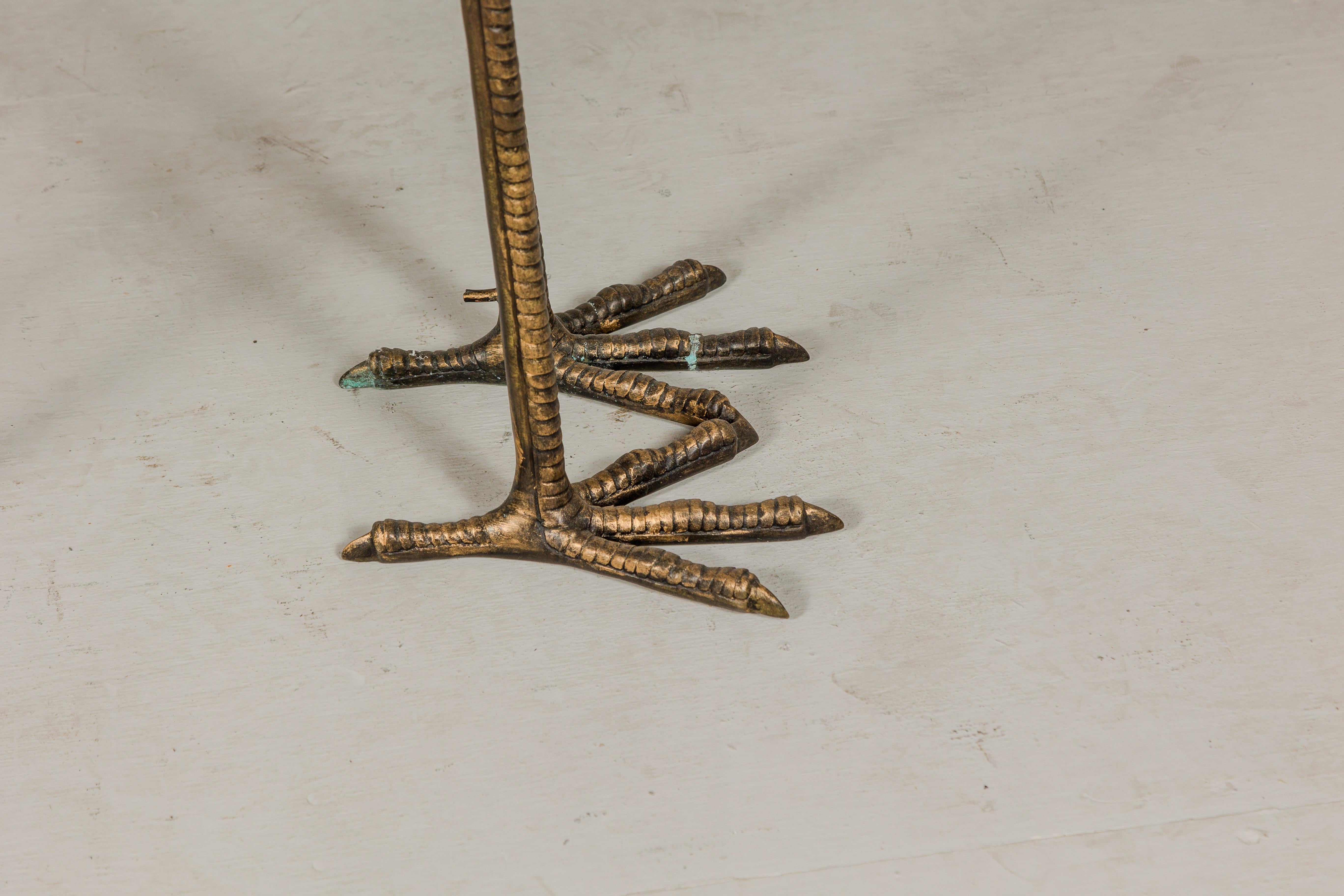 Paire de Cranes en bronze de Mandchourie à crête rouge en patine dorée, tubées comme des fontaines en vente 13