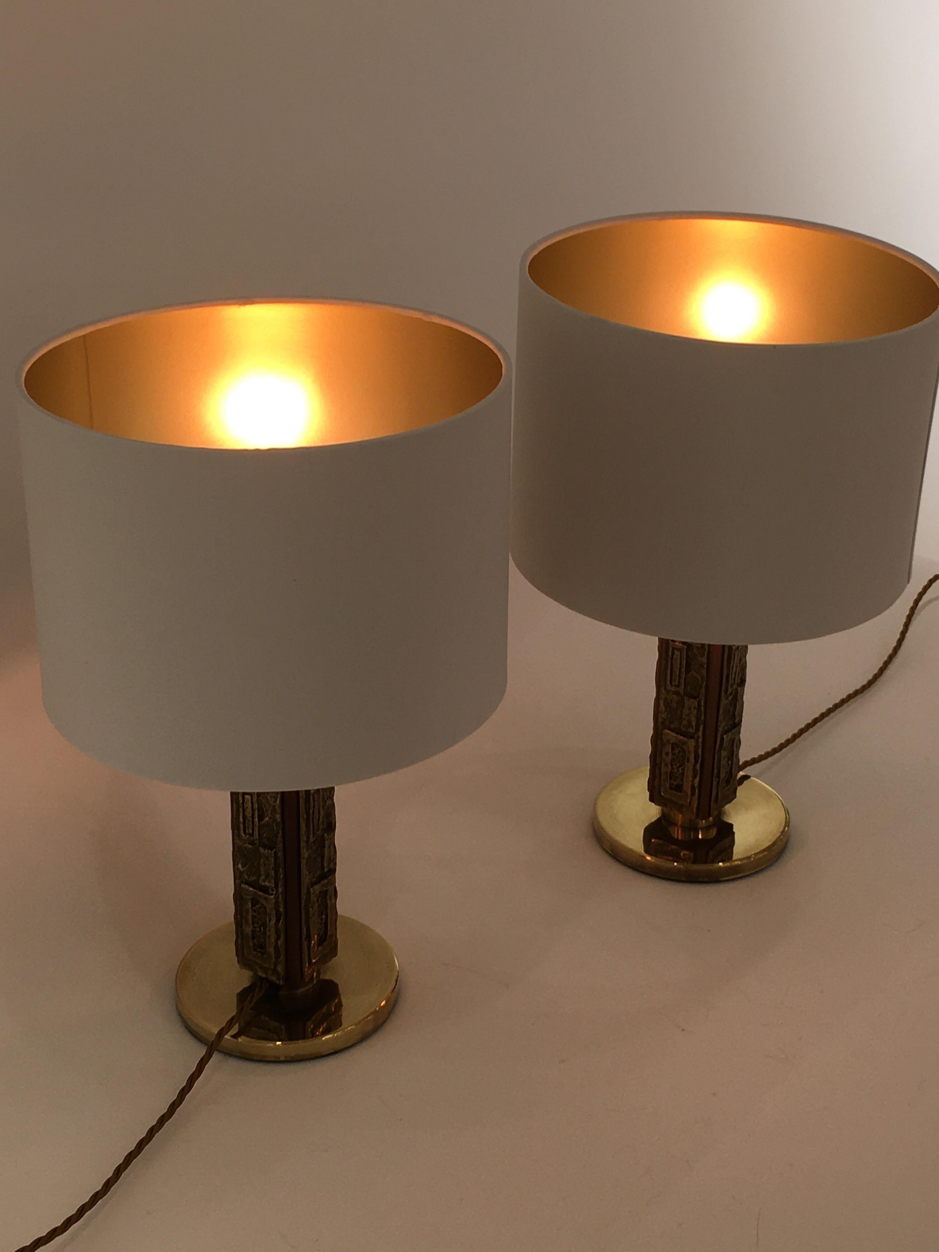 Pair of Bronze 'Margot' Table Lamps by Angelo Brotto for Esperia, Italy 3