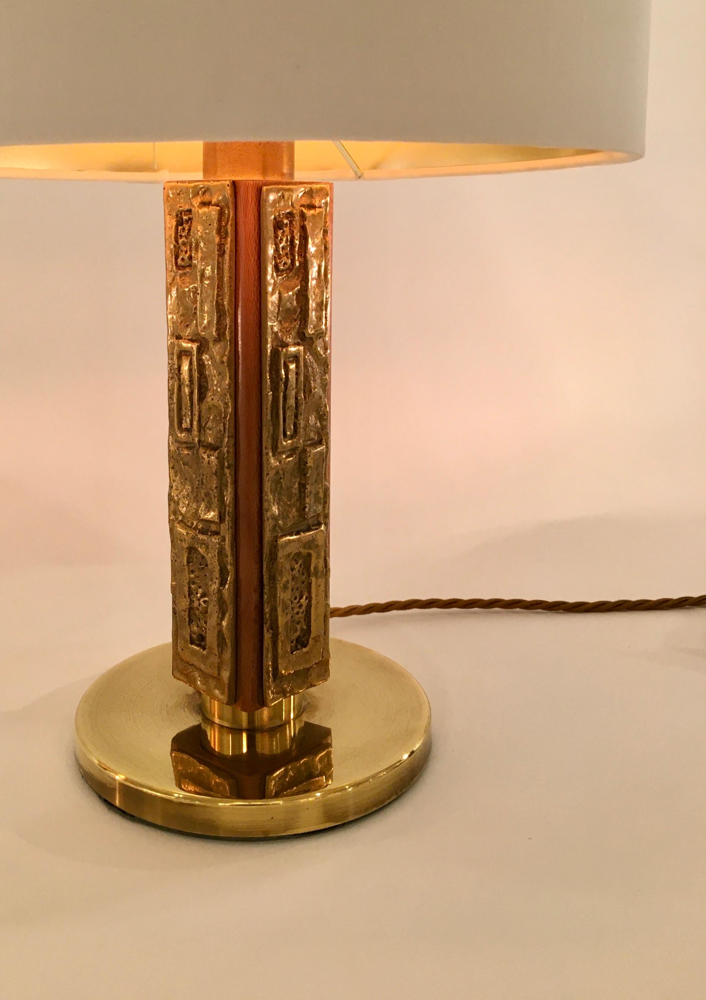 Pair of Bronze 'Margot' Table Lamps by Angelo Brotto for Esperia, Italy In Good Condition In London, GB