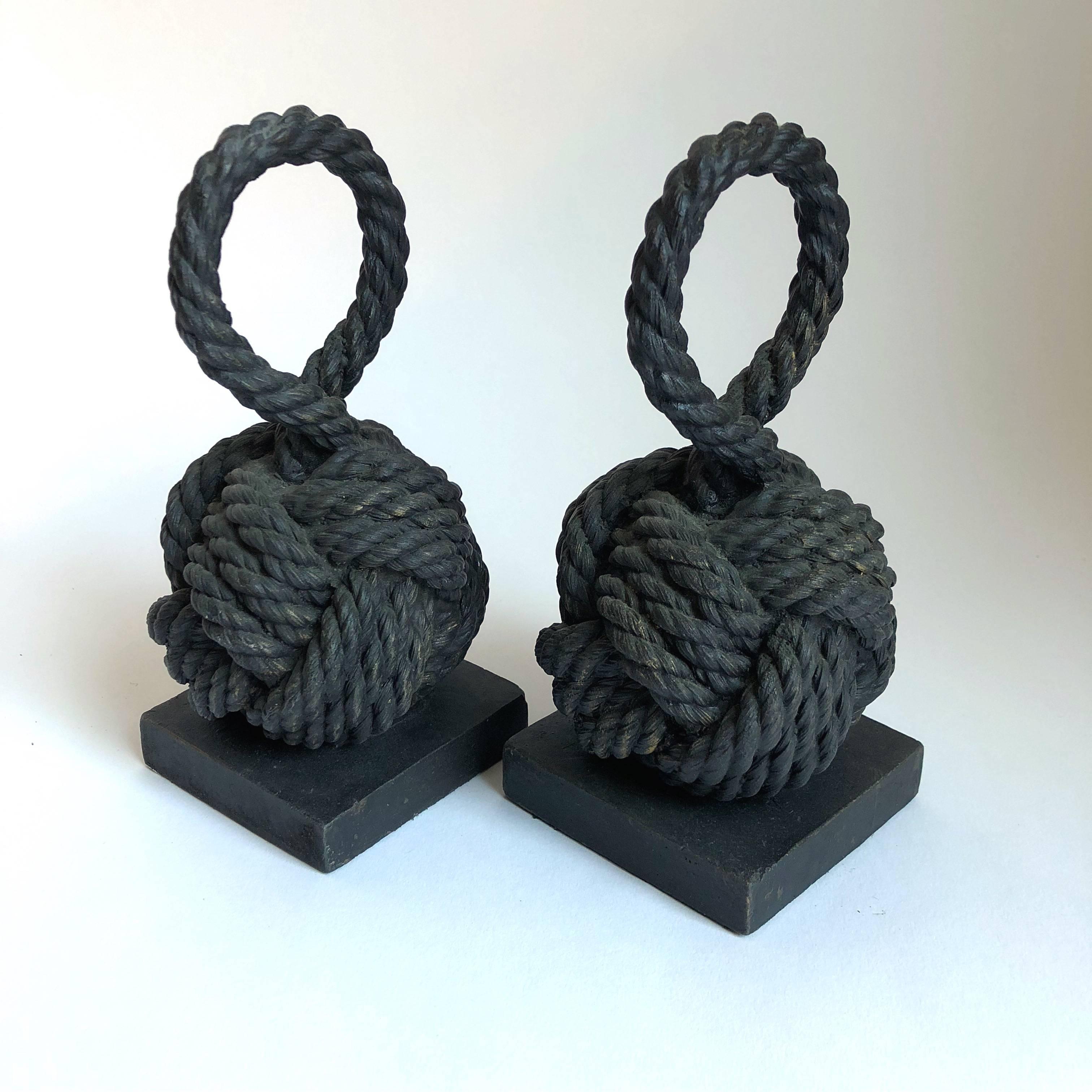 Pair of Bronze Monkey Fist Knot Bookends 2