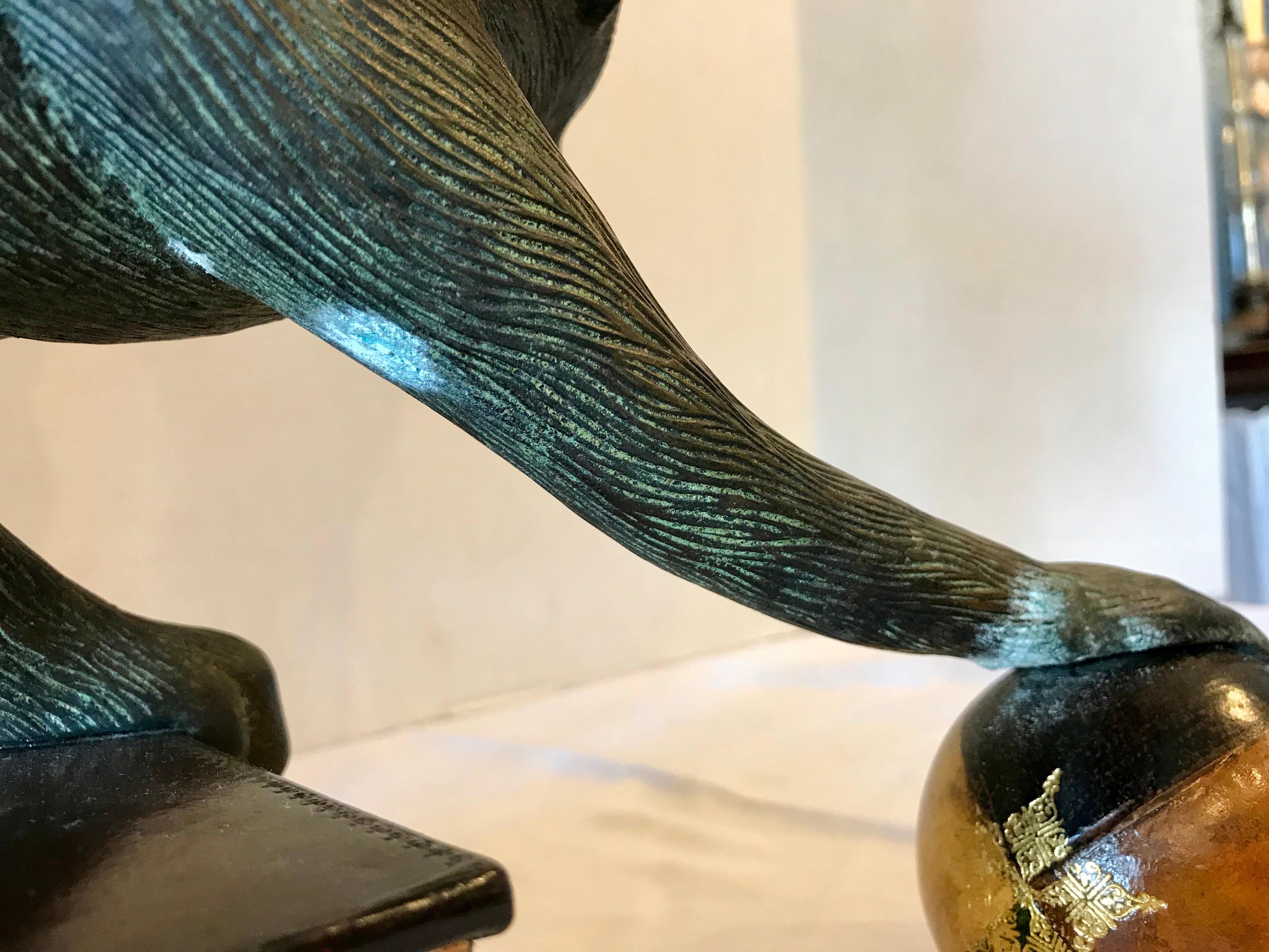 Pair of Bronze Monkey Motif Lamps by Maitland Smith 8