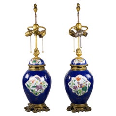 Pair of Bronze Mounted Chinese Porcelain Vases Mounted as Lamps, circa 1880