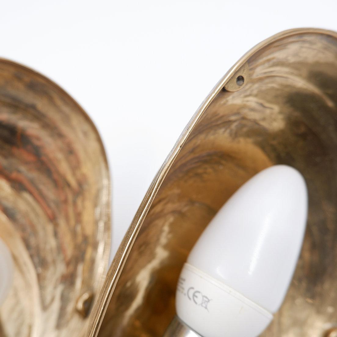 Ottone Coppia di lampade a conchiglia in bronzo della Maison Jansen - anni '70 (2 coppie disponibili) in vendita