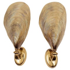 Ein Paar Muschelschalen aus Bronze von Maison Jansen - 1970er Jahre (2 Paare verfügbar)