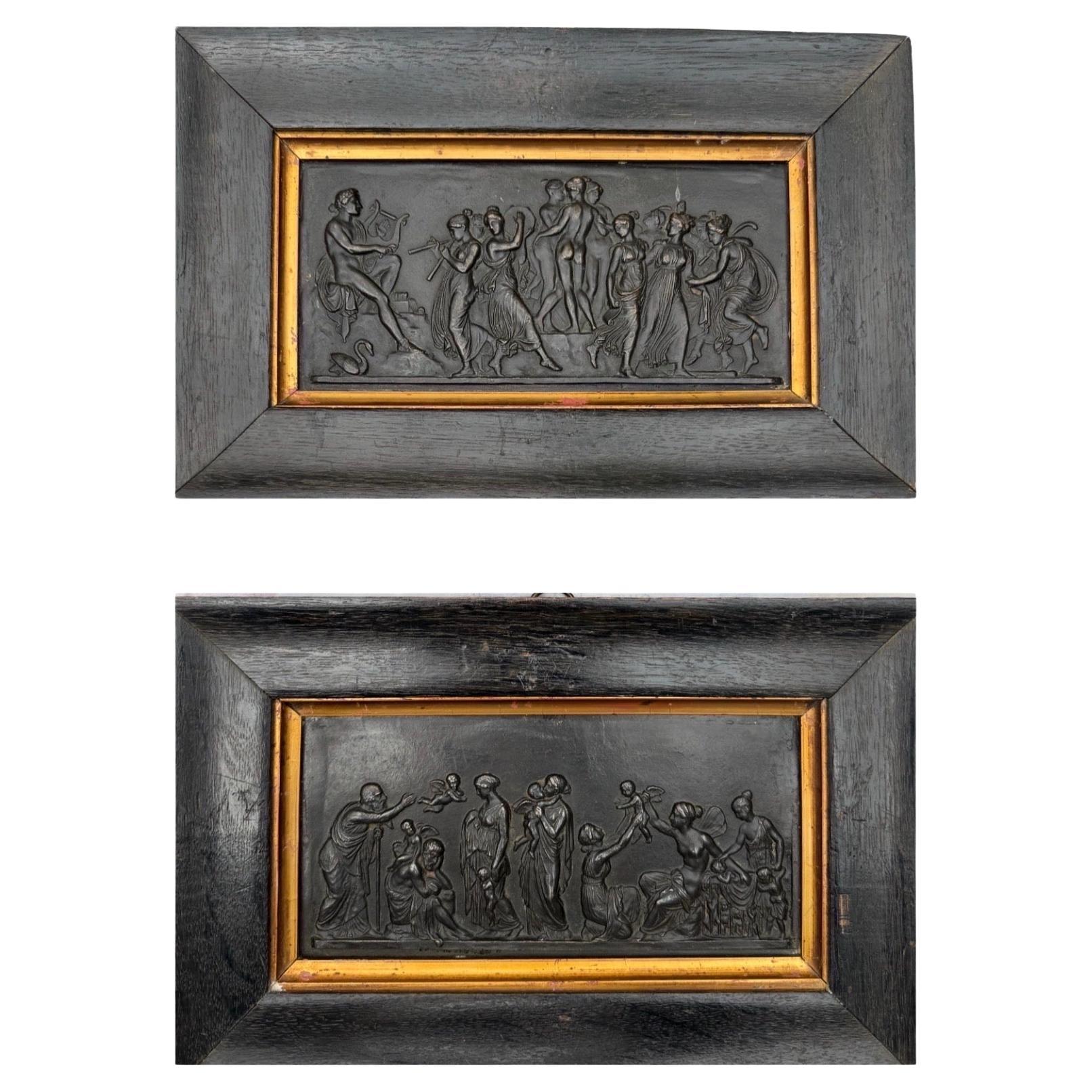 Pair of Bronze Neoclassical bas-reliefs by Bertel Thorvaldsen.