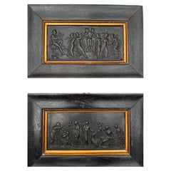 Pair of Bronze Neoclassical bas-reliefs by Bertel Thorvaldsen.