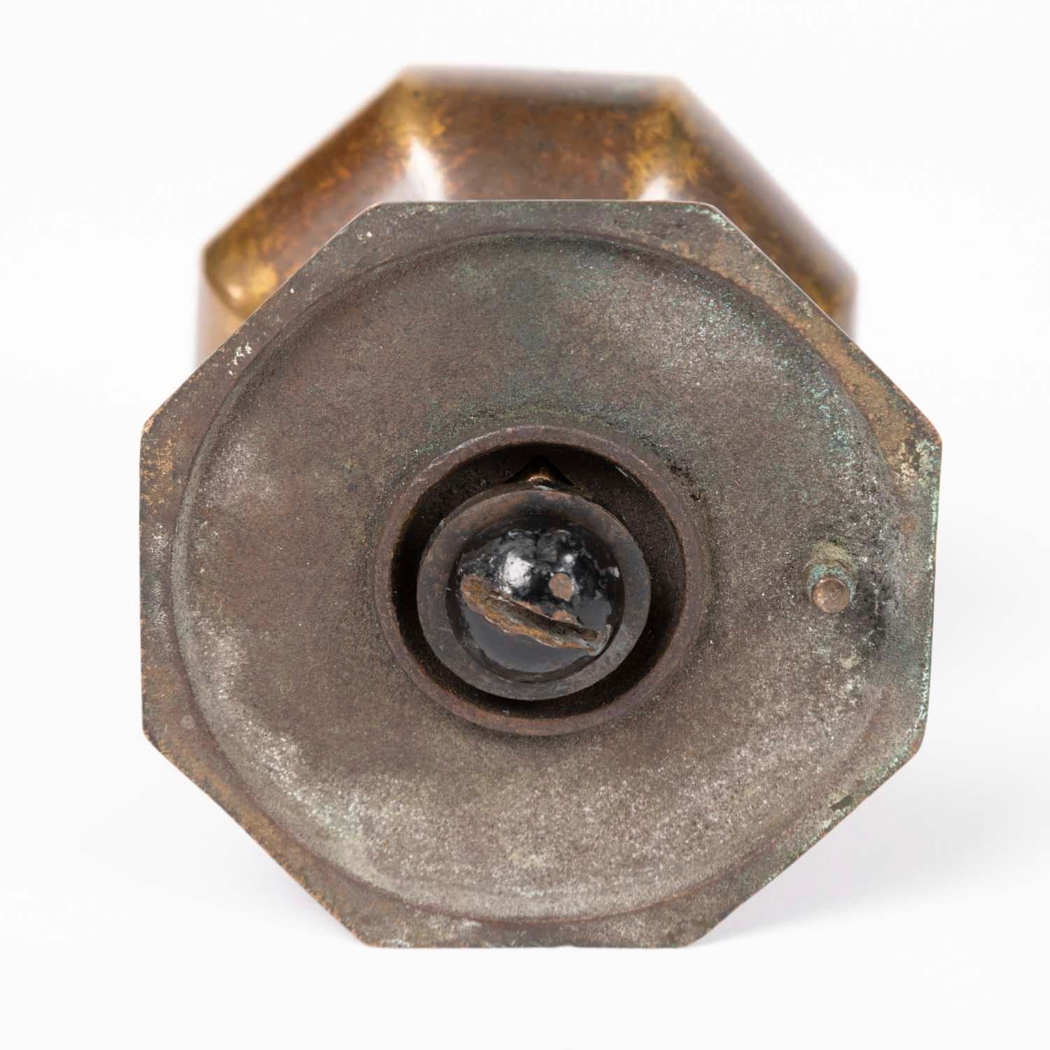 Bronze Pair of bronze octagonal door centre pulls For Sale