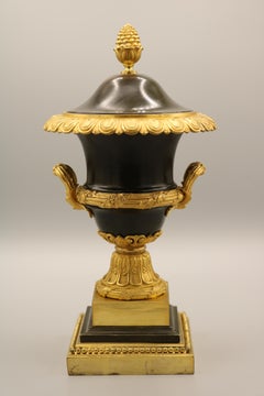 Pair of Bronze and Ormolu Urns and Covers, Early 19th Century