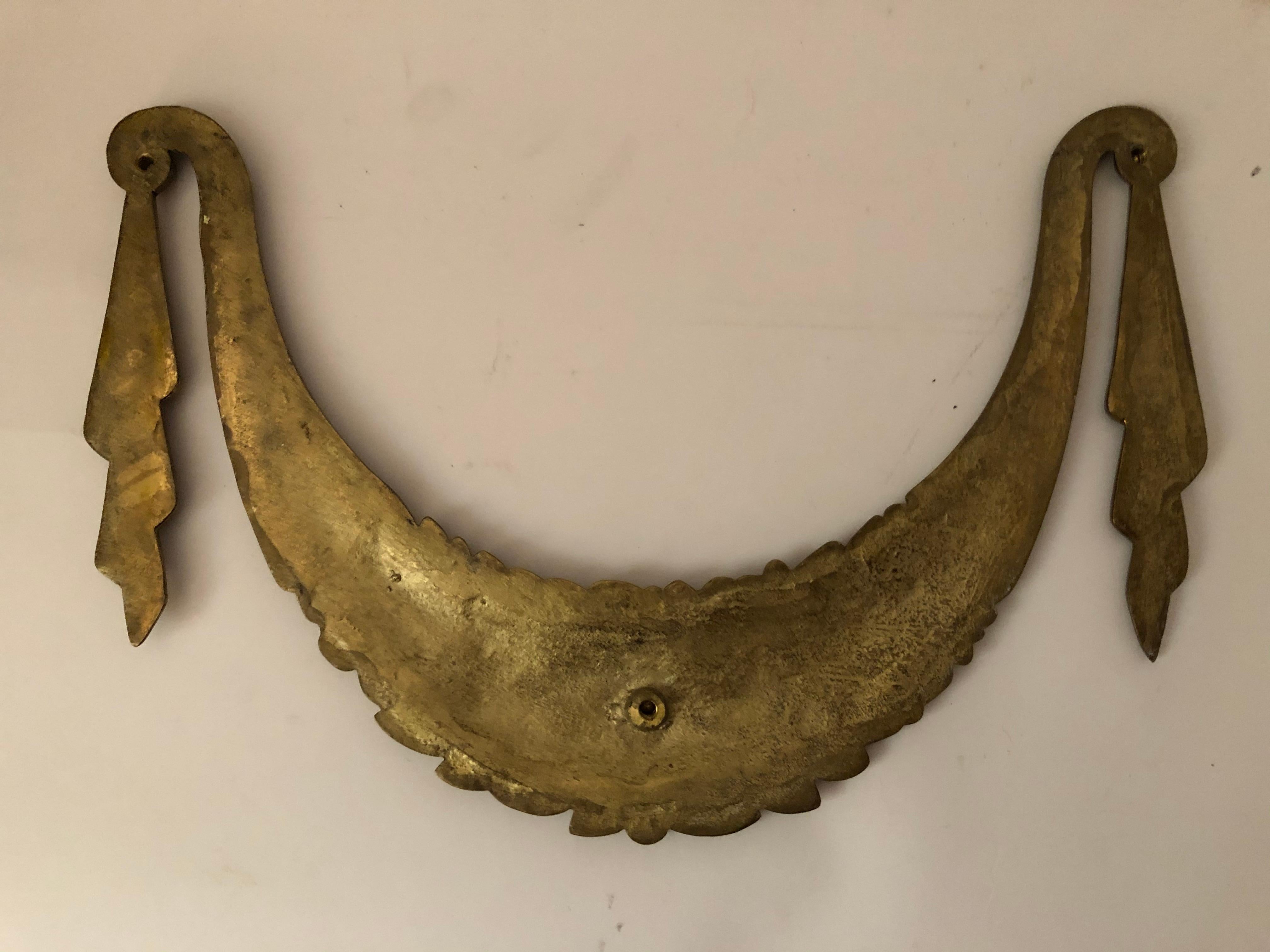 20th Century Pair of Bronze Ornamental Garlands For Sale
