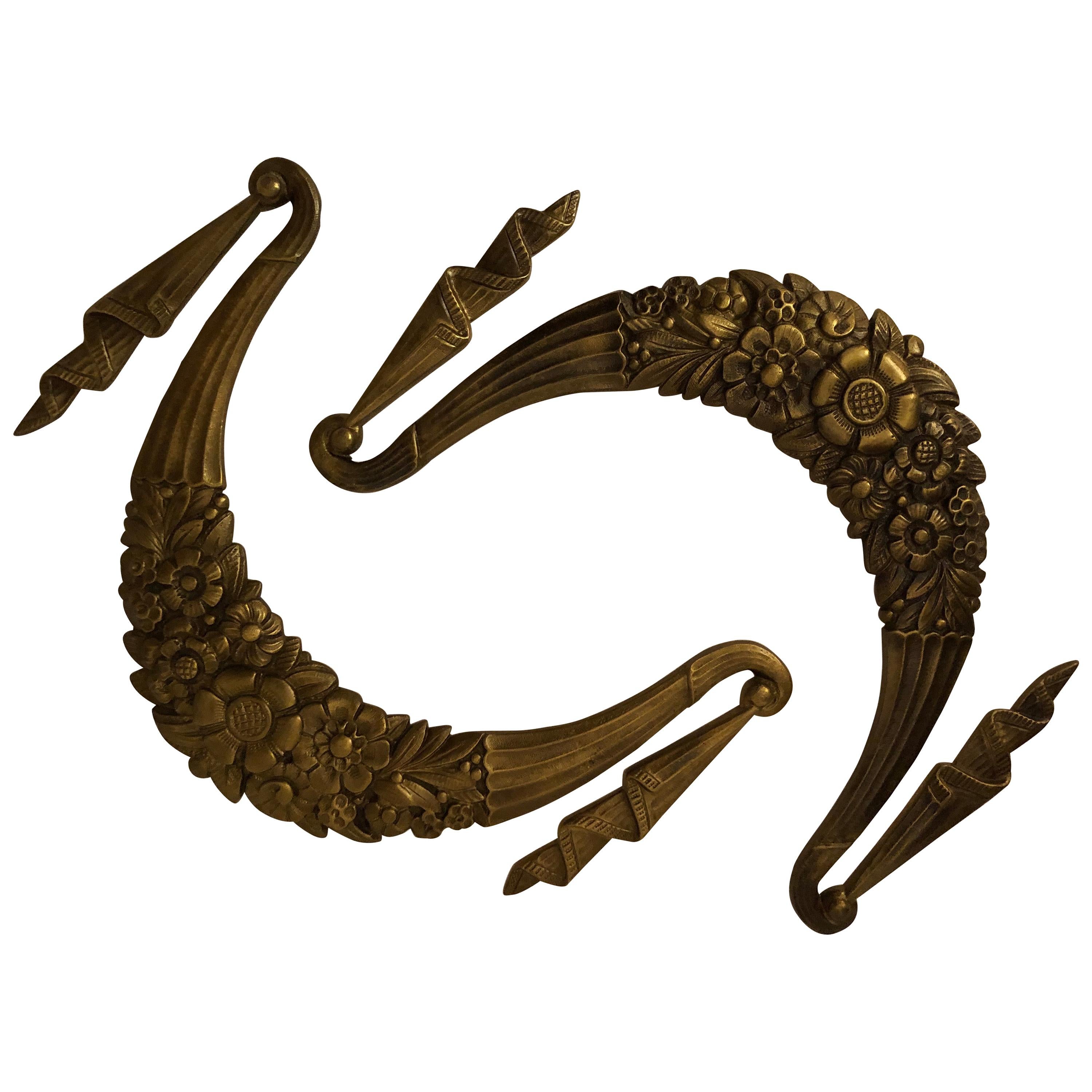 Pair of Bronze Ornamental Garlands