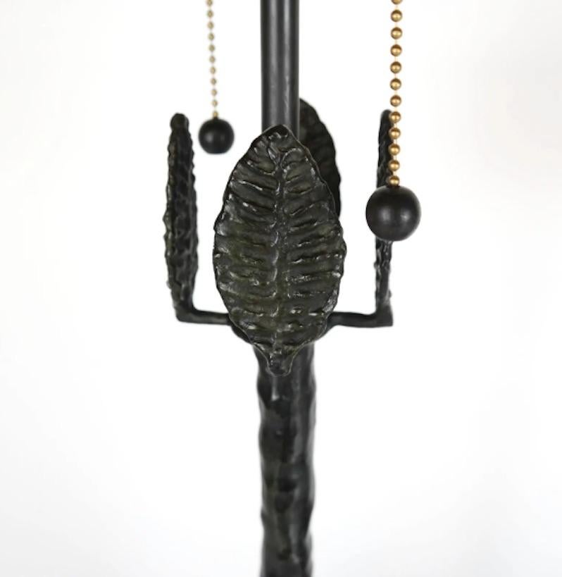 Modern Pair of Large Bronze Owl Table Lamps in the Manner of Diego Giacometti For Sale