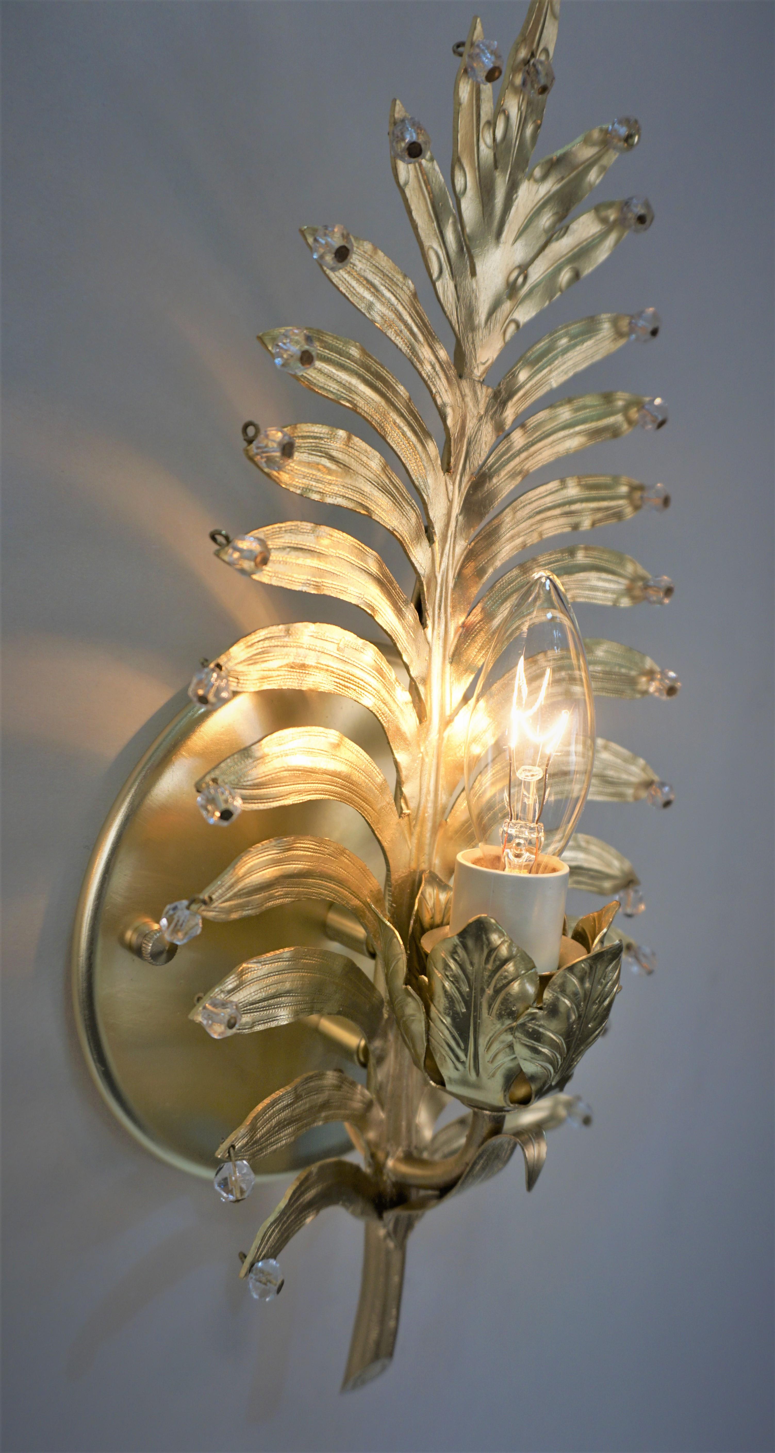 palm leaf wall sconce
