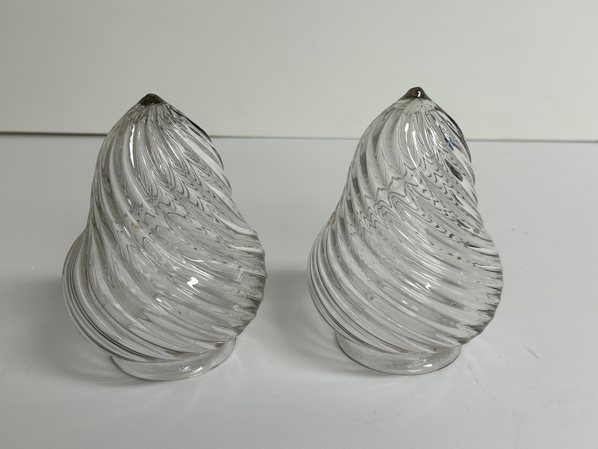 Pair of Bronze Patina Cast Metal & Blown Glass Sconces with Hands and Torches 6