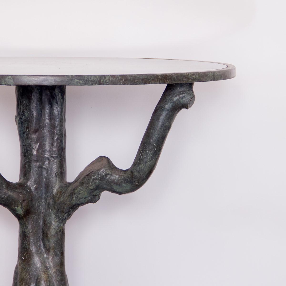 Organic Modern Pair of Tables on Sculpted Tree Trunk Bases circa 1960s